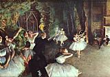 Edgar Degas Canvas Paintings - Rehearsal on the Stage